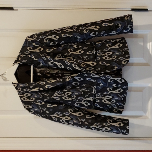 RAG & BONE Silver Ikat Brocade Jacquard Blazer Tuxedo Jacket sz 0 Women's Tux - Picture 5 of 14